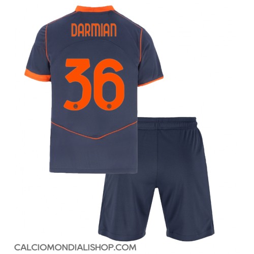 Maglie da calcio Inter Milan Matteo Darmian #36 Terza Maglia Bambino 2025-26 Manica Corta (+ Pantaloni corti)
